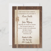Rope Knot On Wood Wedding Invitation (Devant)