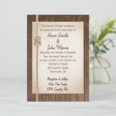 Rope Knot On Wood Wedding Invitation (Debout devant)