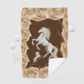 Rope White Horse Golf Towel Golfhanddoek (Insitu)