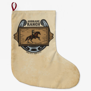 Roping Cowboy ADD NAAM Westerne Familie Paard Ranc Grote Kerstsok