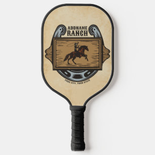 Roping Cowboy ADD NAAM Westerne Familie Paard Ranc Pickleball Paddle