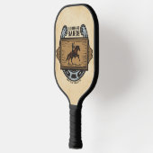 Roping Cowboy ADD NAAM Westerne Familie Paard Ranc Pickleball Paddle (Links)