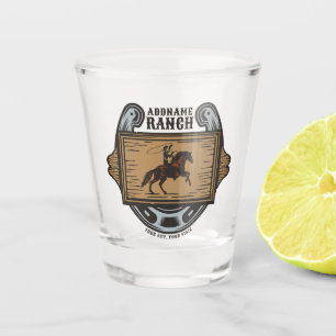 Roping Cowboy ADD NAAM Westerne Familie Paard Ranc Shot Glas