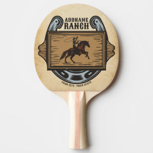 Roping Cowboy ADD NAAM Westerne Familie Paard Ranc Tafeltennisbatje