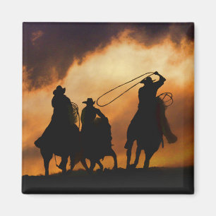 Roping Cowboys and Horses Magneet
