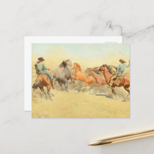 Roping Horses van Maynard Dixon Briefkaart