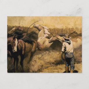 “Roping Palomino” Westerse kunst van Maynard Dixon Briefkaart