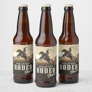Roping Roundup Western Rodeo Show op persoonlijke Bier Etiket