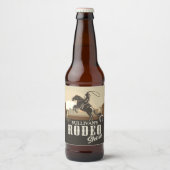 Roping Roundup Western Rodeo Show op persoonlijke  Bier Etiket (Voorkant)