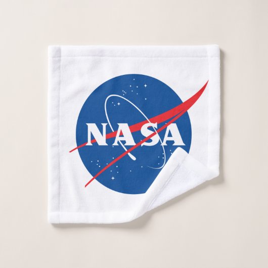 Roquette de logo de la NASA en blanc (Gant de toilette)