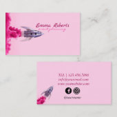 Roquette rose Carte de visite moderne (Devant / Derrière)