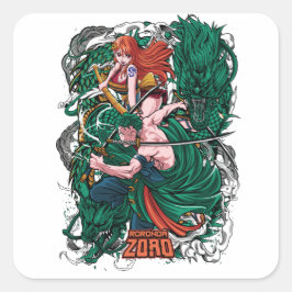 Roronoa Zorro One Piece Vierkante Sticker