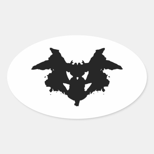 Rorschach Inkblot Ovale Sticker (Voorkant)