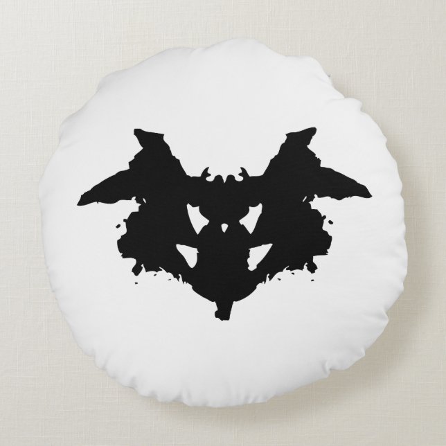 Rorschach Inkblot Rond Kussen (Achterkant)