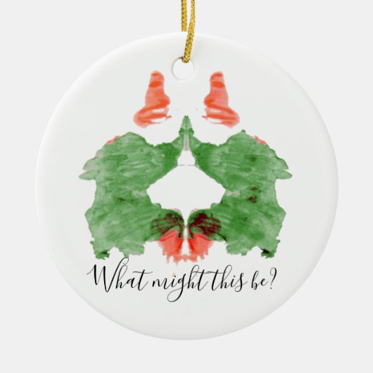 Rorschach Inkblot Santa's Elves Keramisch Ornament (Voorkant)