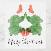 Rorschach Inkblot Santa's Elves Wijn Etiket (Enkel label)