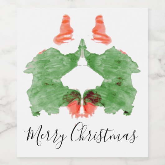 Rorschach Inkblot Santa's Elves Wijn Etiket (Enkel label)