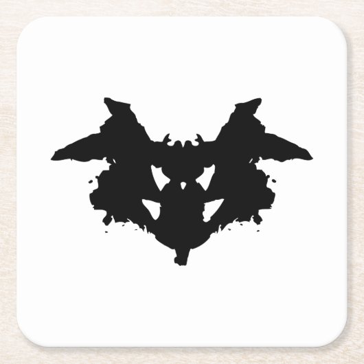 Rorschach Inkblot Vierkante Kartonnen Onderzetter (Voorkant)