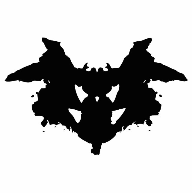 Rorschach Inktvlek Staand Fotobeeldje (Voorkant)