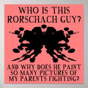 Rorschach Inktvlek Test Grappige Poster Bord