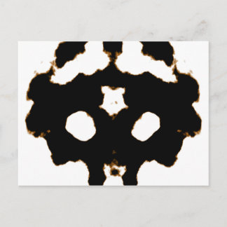 Rorschach-test voor een inktblokkaart in zwart briefkaart