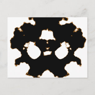 Rorschach-test voor een inktblokkaart in zwart-wit briefkaart