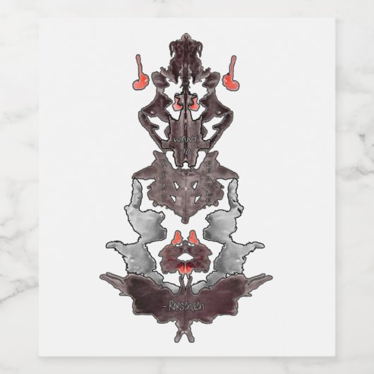 Rorschach wil mensen lezen wijn etiket (Enkel label)