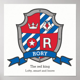 Rory jongensnaam betekenis heraldiek schild poster