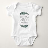 RORY Pine Snowflake Baby Het is koud buiten Romper (Voorkant)