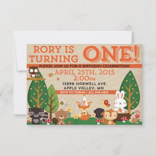 Rory Premier Invitation d'anniversaire (Dos)