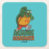 ROS 2 Dashing Diademata Vierkante Kartonnen Onderzetter (Voorkant)