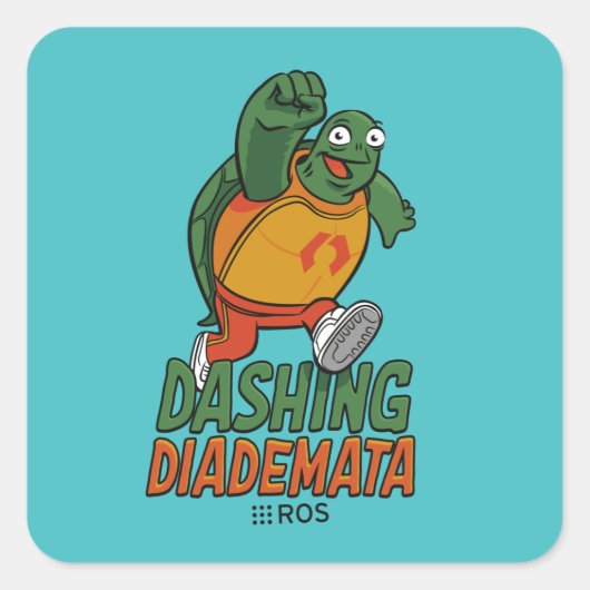 ROS 2 Dashing Diademata Vierkante Sticker (Voorkant)