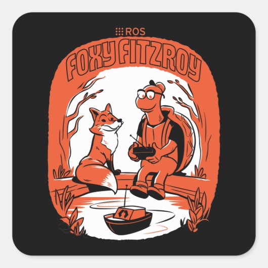 ROS 2 Foxy Fitzroy Vierkante Sticker (Voorkant)