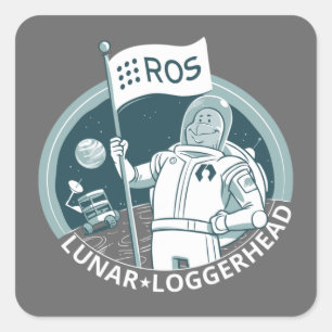 ROS Lunar Loggerhead Vierkante Sticker