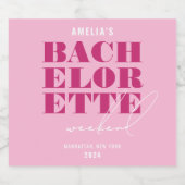 Rosa Bachelorette-weekend Sparkling Wijnetiket (Enkel label)