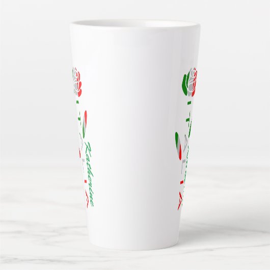 Rosa Bandiera Italiana con Italia Gepersonaliseerd Latte Mok (Voorkant)