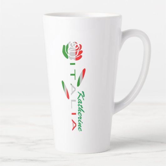 Rosa Bandiera Italiana con Italia Gepersonaliseerd Latte Mok (Rechts)