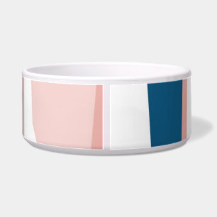 Rosa blauw en wit Abstract Voerbakje