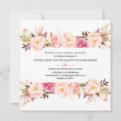 Rosa bloemstuk in landelijke stijl, bruiloft in ma kaart (Voorkant)