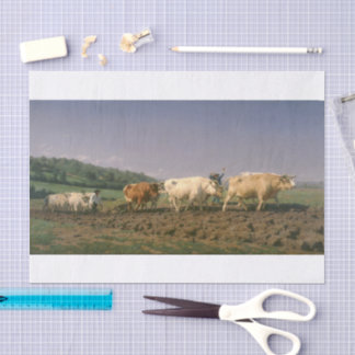 Rosa Bonheur | Ploughing in Nevers Tissuepapier