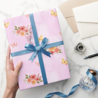 Rosa con Betas Blancas y Ramo de Flores Silvestres Cadeaupapier
