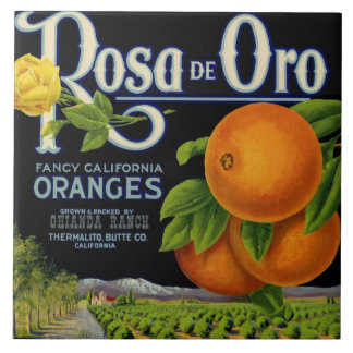 Rosa de Oro Oranje Crate Label Tegeltje