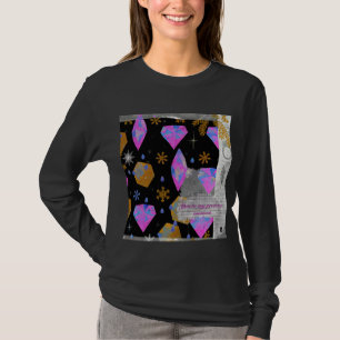 Rosa Diamanten & Gouden Sterren T-shirt met lange