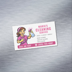 Rosa Dienst Schoonmaakservice Magnetisch Visitekaartje