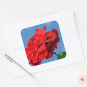 Rosa Don Juan met een blauwe lucht Vierkante Sticker (Envelop)