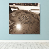 rosa dos ventos canvas afdruk (Insitu (Houten vloer))