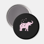 Rosa Elefant mit Vögel Magneet (Voorkant / Achterkant)