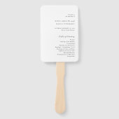 Rosa Elegant Modern huwelijksprogramma Handwaaier (Voorkant)