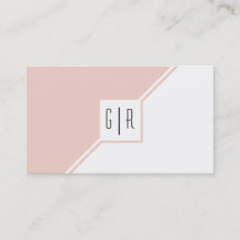 Rosa en witte monogram moderne geometrische