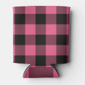 Rosa en zwarte geruite vierkanten Buffalo Plaid Blikjeskoeler (Voorkant)
